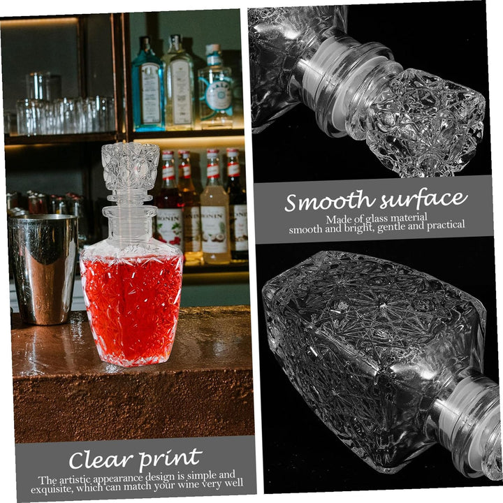 Transparente Whiskyglaskaraffe Glas Spirituosenspender 250ml – Dickwandige Weindekanter Karaffe Mit