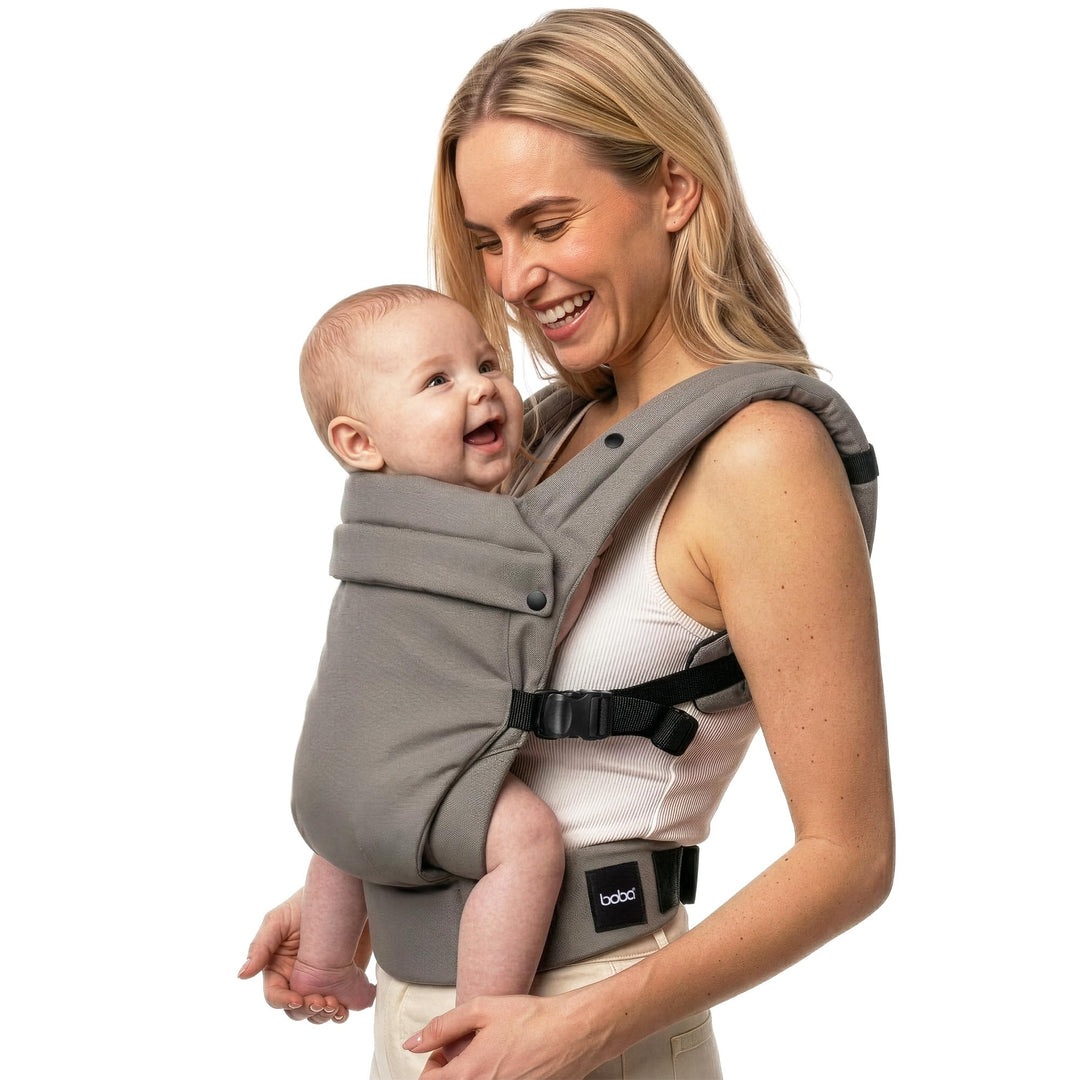Boba Auri Babytrage Neugeboren bis Kleinkind - 100% Baumwolle-Premium, 3 ergonomische Tragepositione