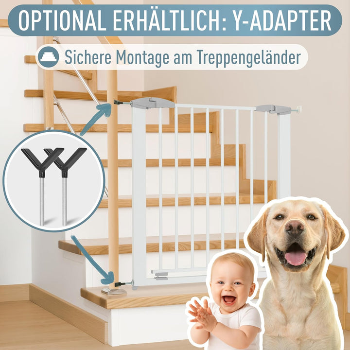 ib style Türschutzgitter Yael für Babys 73,5-81,5 cm - Ohne Bohren, Treppenschutzgitter zum Klemmen,