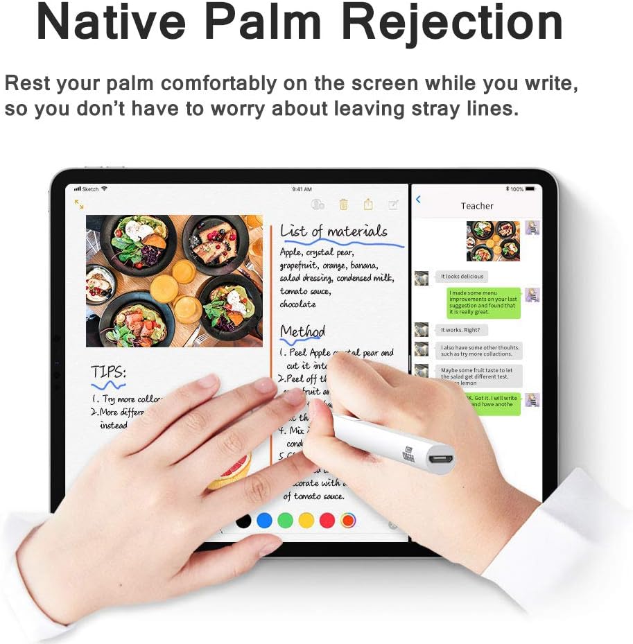 KSW KINGDO Palm Rejection Stift kompatibel für iPad Pro (3rd Gen,11 Inch and 12.9 Inch), iPad (6th G