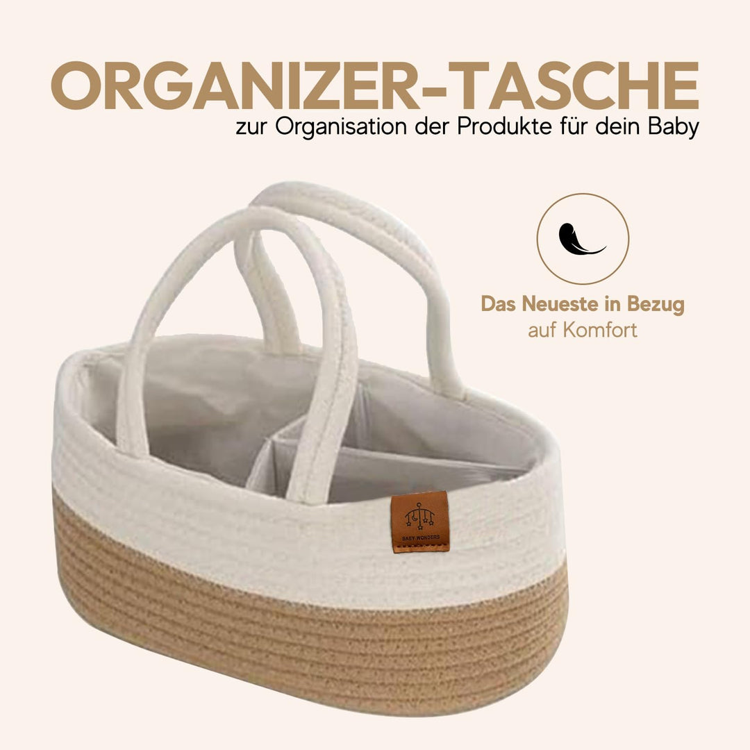 Baby Wonders® Babynest Mit Tragegriff, Baby Korb, Baby Erstausstattung Neugeborene, Wickeltisch Klap