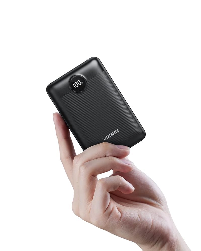 VEGER Power Bank 20000mAh klein 22.5W, Powerbank USB C Schnelles Aufladen Externe Handyakkus PD 3.0