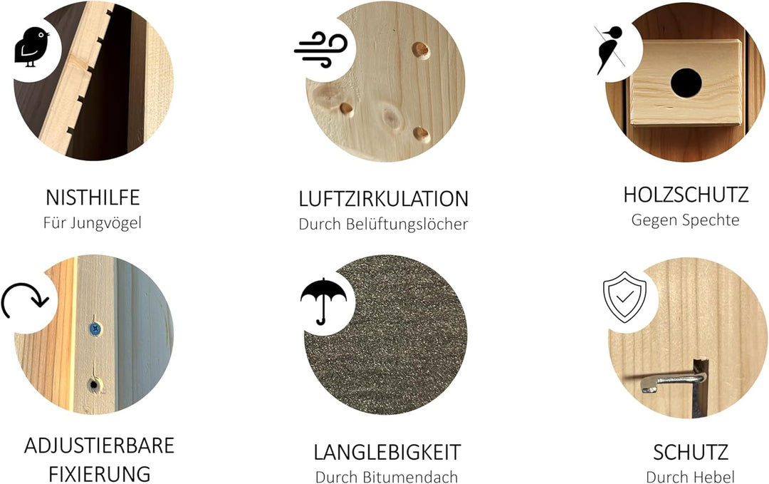 Hochwertiges Vogelhaus (Nistkasten) inklusive Kamera zum Vogel beobachten im Garten/Balkon mit WLAN