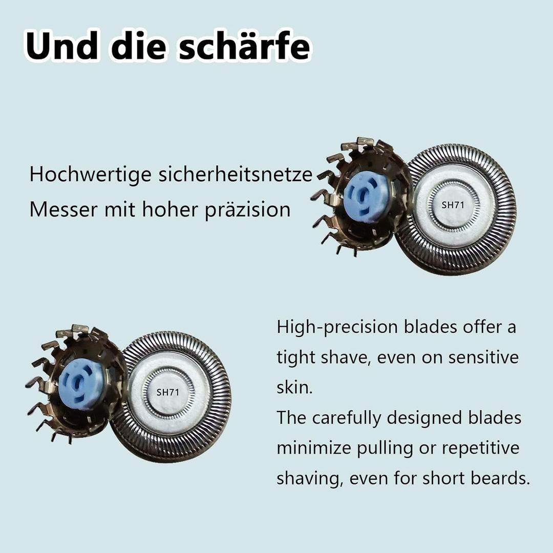 [3 Stück]SH71 Ersatzscherköpfe kompatibel mit Philips,für Shaver Serie 7000 (S7XXX) und eckige Serie