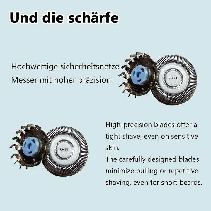 [3 Stück]SH71 Ersatzscherköpfe kompatibel mit Philips,für Shaver Serie 7000 (S7XXX) und eckige Serie