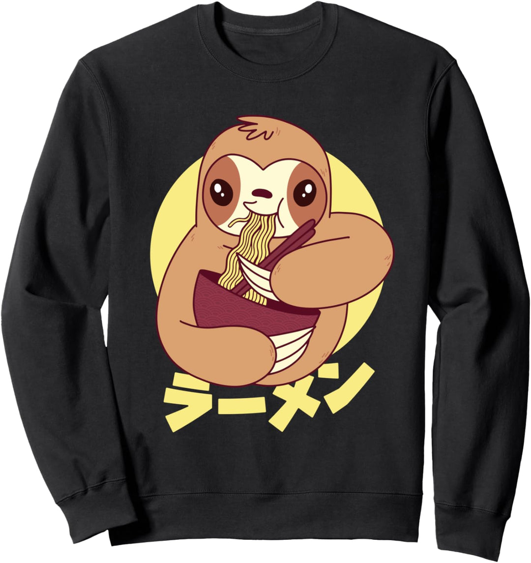 Sloth Ramen Noodles Japanese Anime Kawaii Cute Funny Gift Sweatshirt