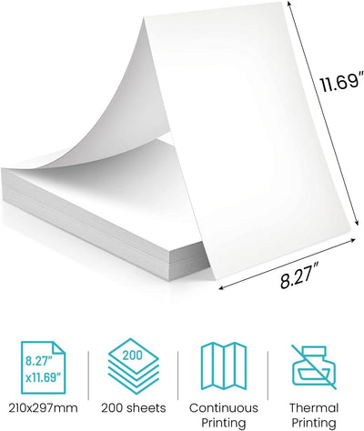 Thermodruckpapier für tragbaren Drucker M08F - Fanfold A4 Mehrzweckpapier kompatibel für tragbare Dr