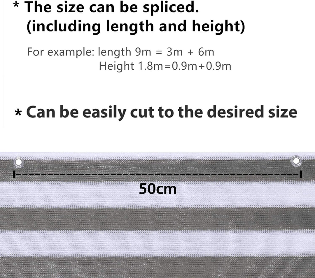 Sekey Balkon Sichtschutz Balkonabdeckung HDPE 220 g/m², 75x300cm, Leicht Transparent Wind- und UV-Sc