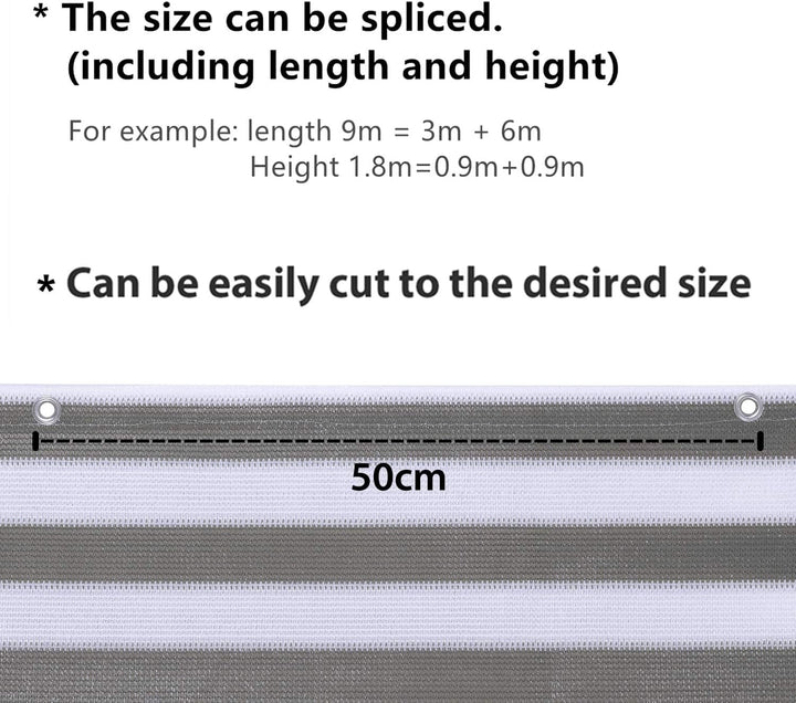 Sekey Balkon Sichtschutz Balkonabdeckung HDPE 220 g/m², 75x300cm, Leicht Transparent Wind- und UV-Sc
