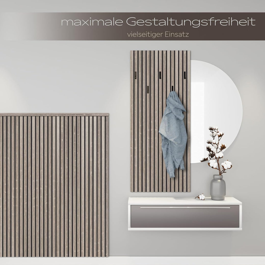HEXIM Akustikpaneele 4 Stück 138,5x60cm Holz Comfort - flexible Holzpaneele Platten Lamellenwand Hol