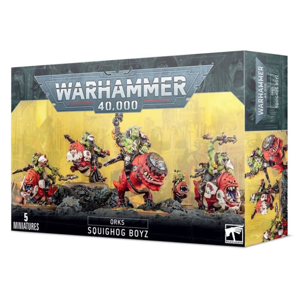 Games Workshop - Warhammer 40.000 - Orks: Squighog Boyz, Schwarz