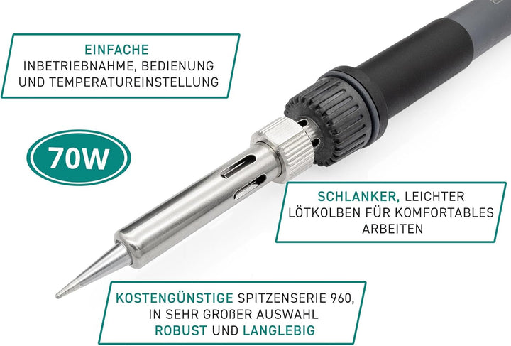 QUICK 969A+ analoge Industrie-Handlötstation 70W Arbeitstemperatur 200°-450°C regelbar, kalibrierbar