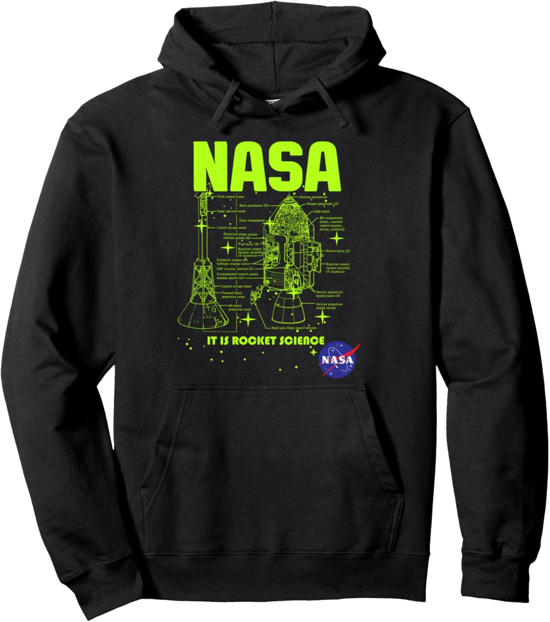 NASA Rocket Science Apollo Blueprint Poster Pullover Hoodie