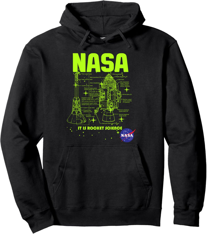 NASA Rocket Science Apollo Blueprint Poster Pullover Hoodie
