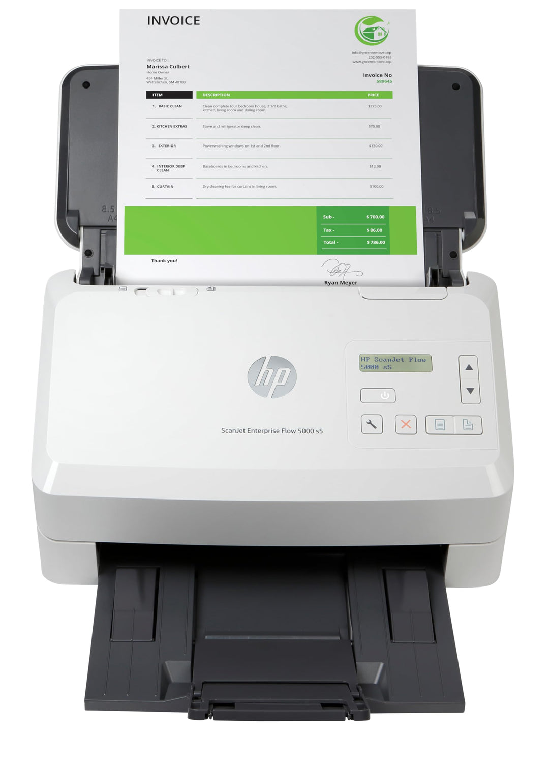 HP ScanJet Enterprise Flow 5000 s5, Scanner, Einzelblattzufuhr, 80-Blatt ADF, USB, bis zu 7.500 Seit
