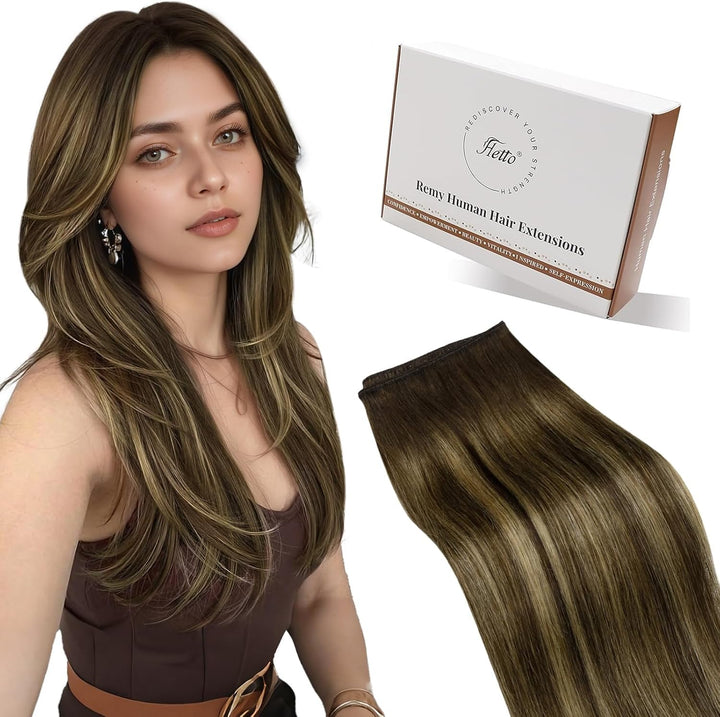 Hetto Braun Extensions Tressen Echthaar Remy Tressen Extensions Echthaar Braun Tressen Echthaar Exte