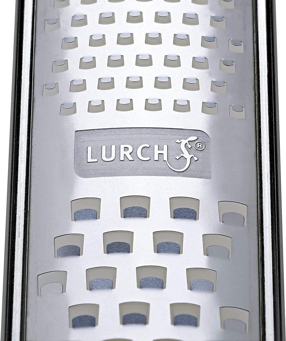 LURCH 220260 Duo-Reibe fein + mittel, 2 Reiben, extra schmal (2,5 x 32 cm) aus Edelstahl,Silber Duo-