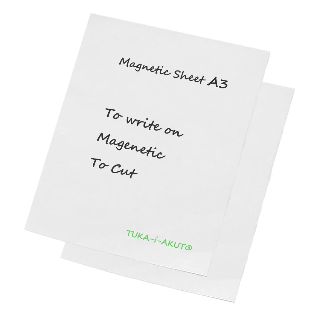 TUKA-i-AKUT 2x A3 Magnetfolie zum Beschriften und Zuschneiden, Flexibel Magnet Tafelfolie Magnetplät