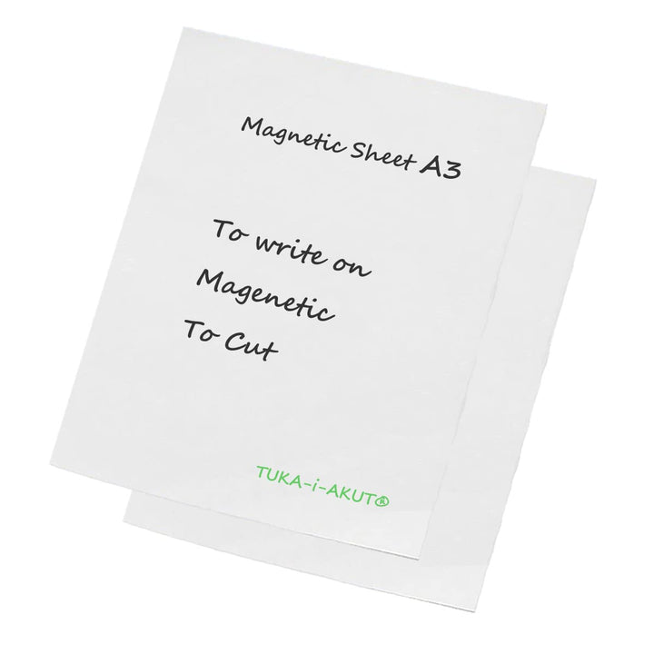 TUKA-i-AKUT 2x A3 Magnetfolie zum Beschriften und Zuschneiden, Flexibel Magnet Tafelfolie Magnetplät