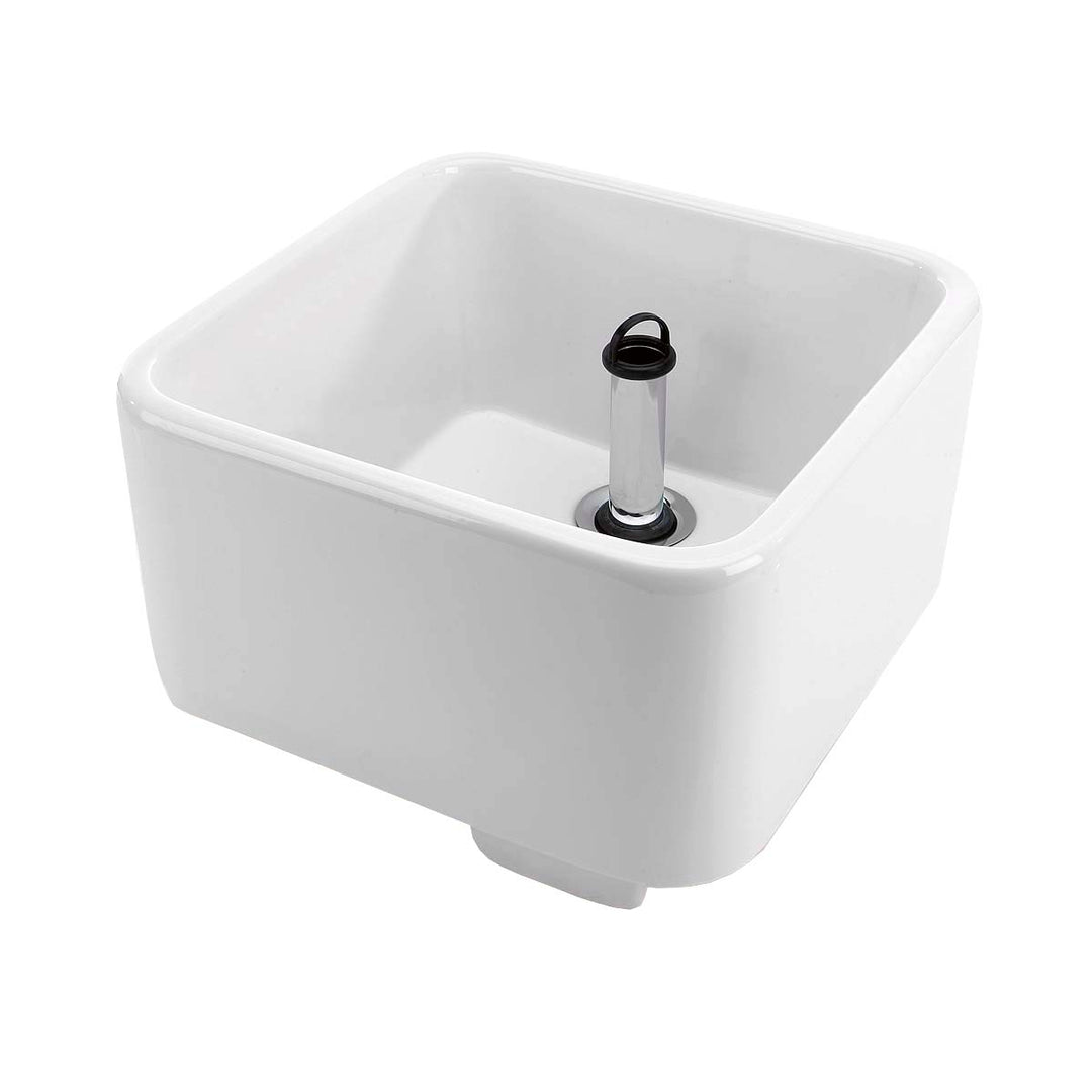 eliga Fussbecken aus Sanitärkeramik weiss, eckig