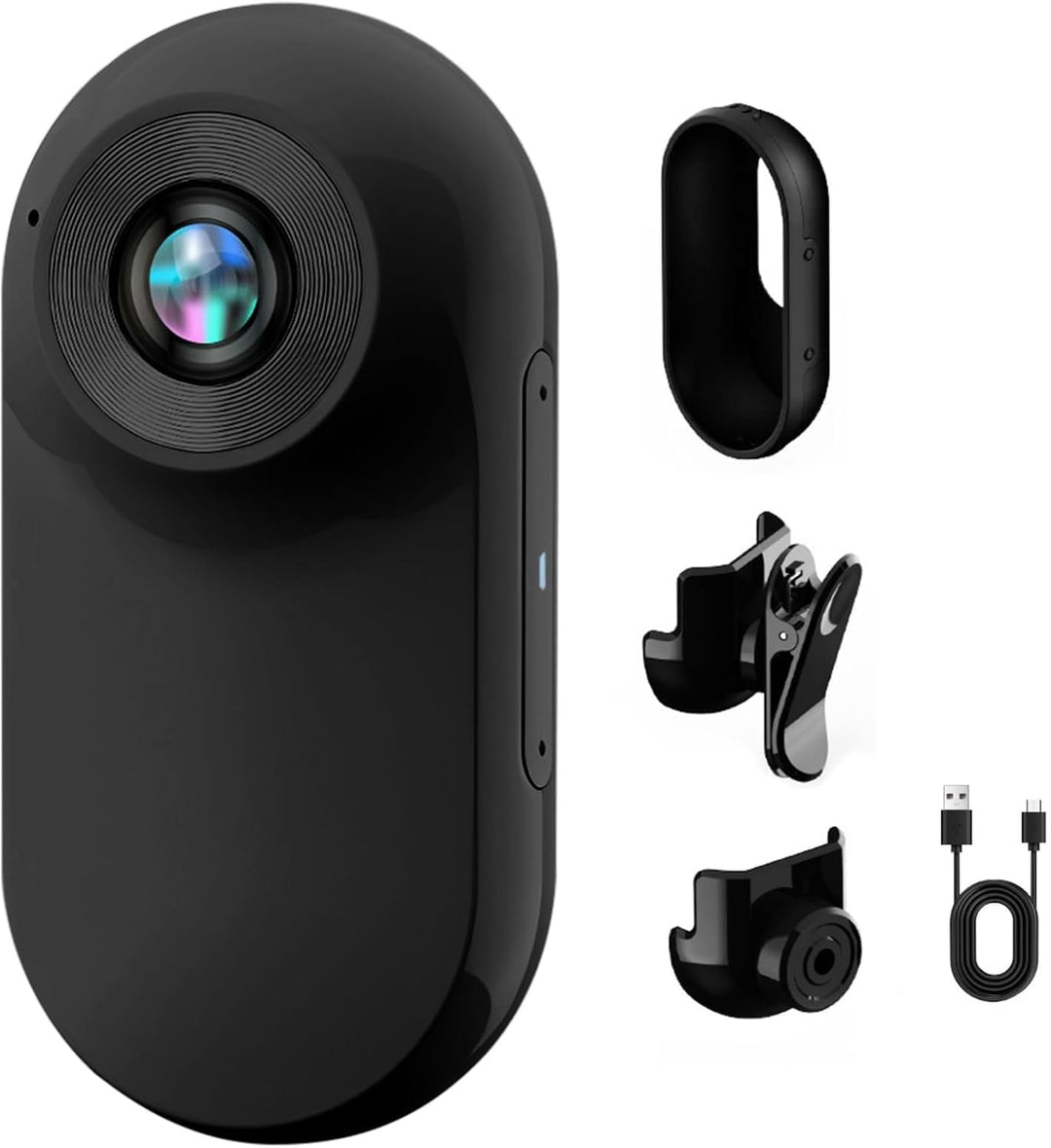 360° Action Kamera, Mini Action Cam1080P und 32 GB Speicherkarte Helmkamera, Magnetische Taschen-Dau