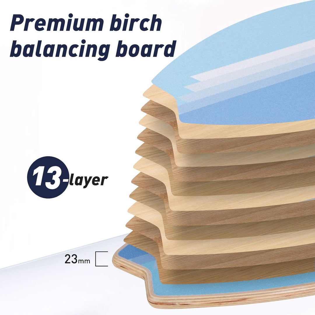 Leogreen Balance Board aus Holz in Surfboard, 7-in-1 Surfin Balanceboards Erwachsene Gleichgewichtst