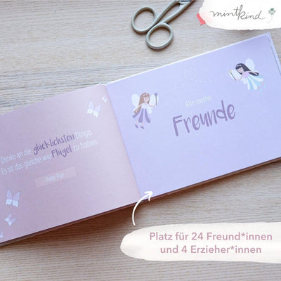 mintkind® „Meine Freunde“ Kindergarten Freundebuch Feenwelt | Freundebuch für den Kindergarten Junge