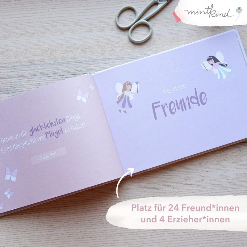 mintkind® „Meine Freunde“ Kindergarten Freundebuch Feenwelt | Freundebuch für den Kindergarten Junge
