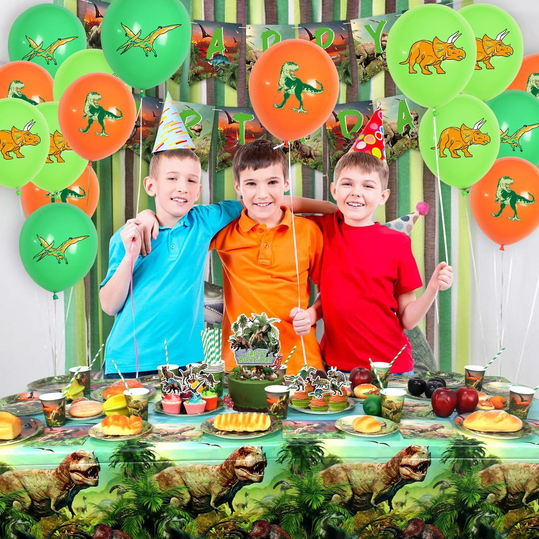 Obussgar Dinosaurier Geburtstag Party Dekorationen - Dinosaurier Party Zubehör einschliesslich Banne