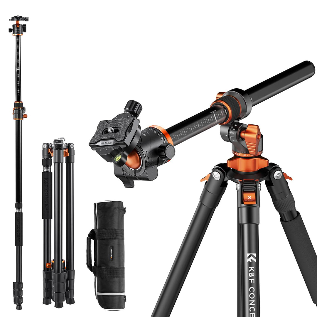 K&F Concept Neues Dreibein Stativ für Kamera, 230cm Professionelles Kamera Stativ mit Neuer Mittelsä