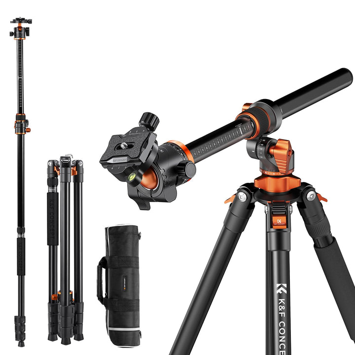 K&F Concept Neues Dreibein Stativ für Kamera, 230cm Professionelles Kamera Stativ mit Neuer Mittelsä