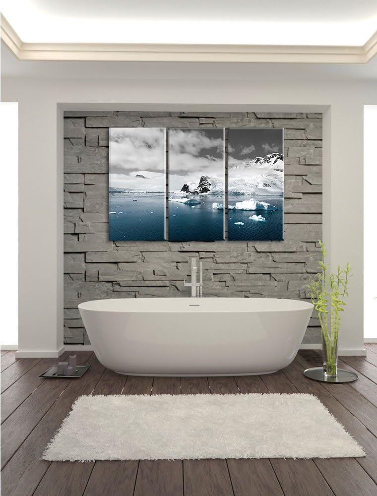 Pixxprint Winterlandschaft in der Antarktis als Leinwandbild/Grösse: 3 Teilig (120x80) cm/Wandbild/K