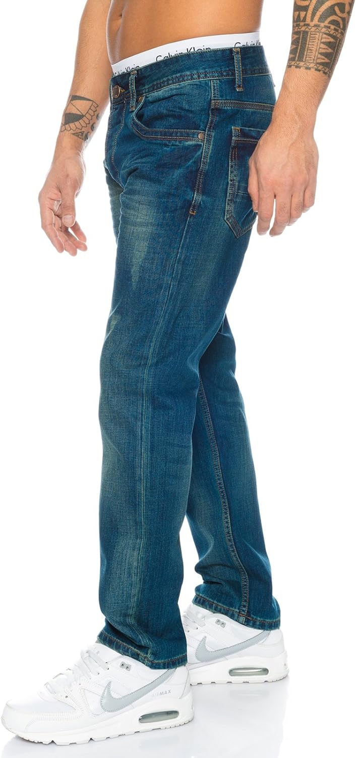 Rock Creek Herren Jeans Hose Denim Stretch Regular Fit Jeanshose Stonewashed W29-W44 29W / 30L Rc-21