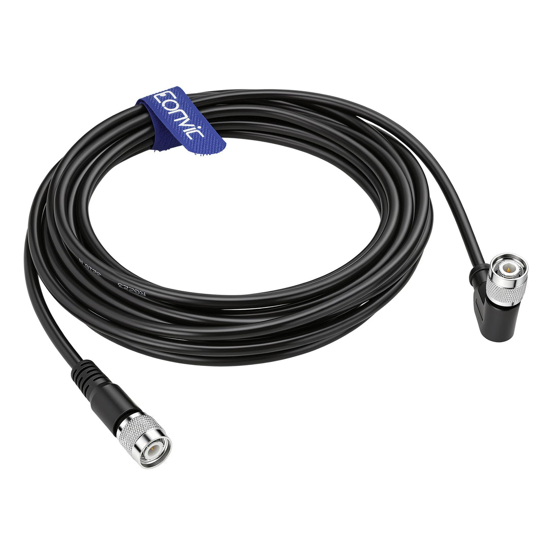 Eonvic GPS Antennenkabel schwarz TNC auf TNC 90 Grad flexibles Koaxialkabel RG223 für GNSS/GPS-Empfä