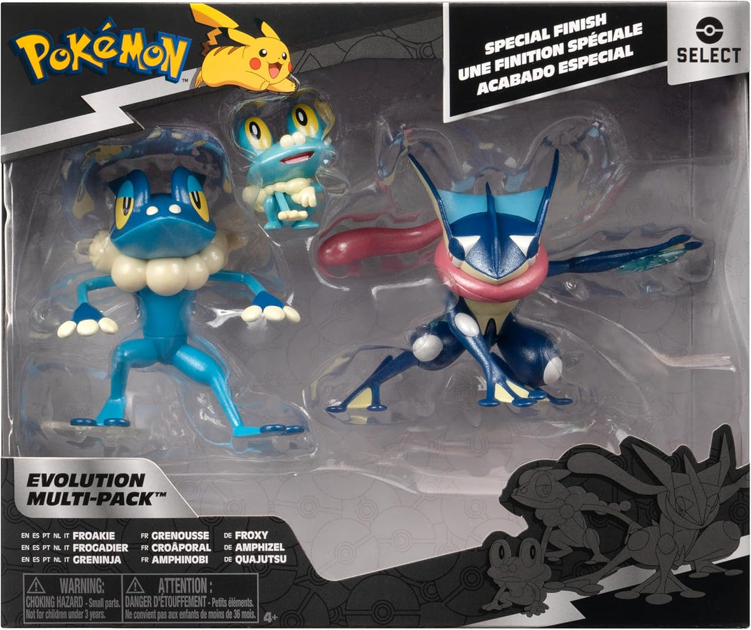Pokémon Select Evolution Pack – enthält 5,1 cm Froakie, 7,6 cm Frogadier und 11,4 cm Greninja Battle