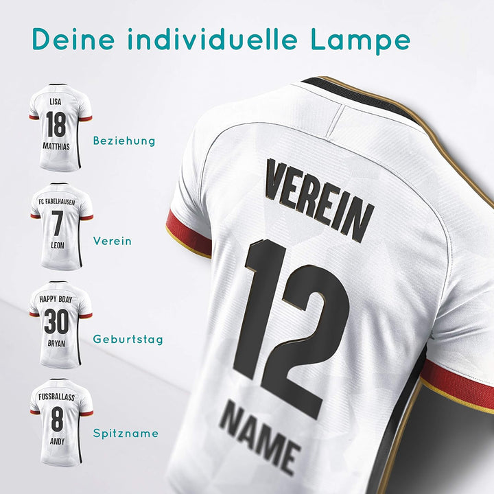 Elbeffekt Trikotlampe für Deutschland Fans aus Holz - personalisierbares Geschenk - schenke Dein ind