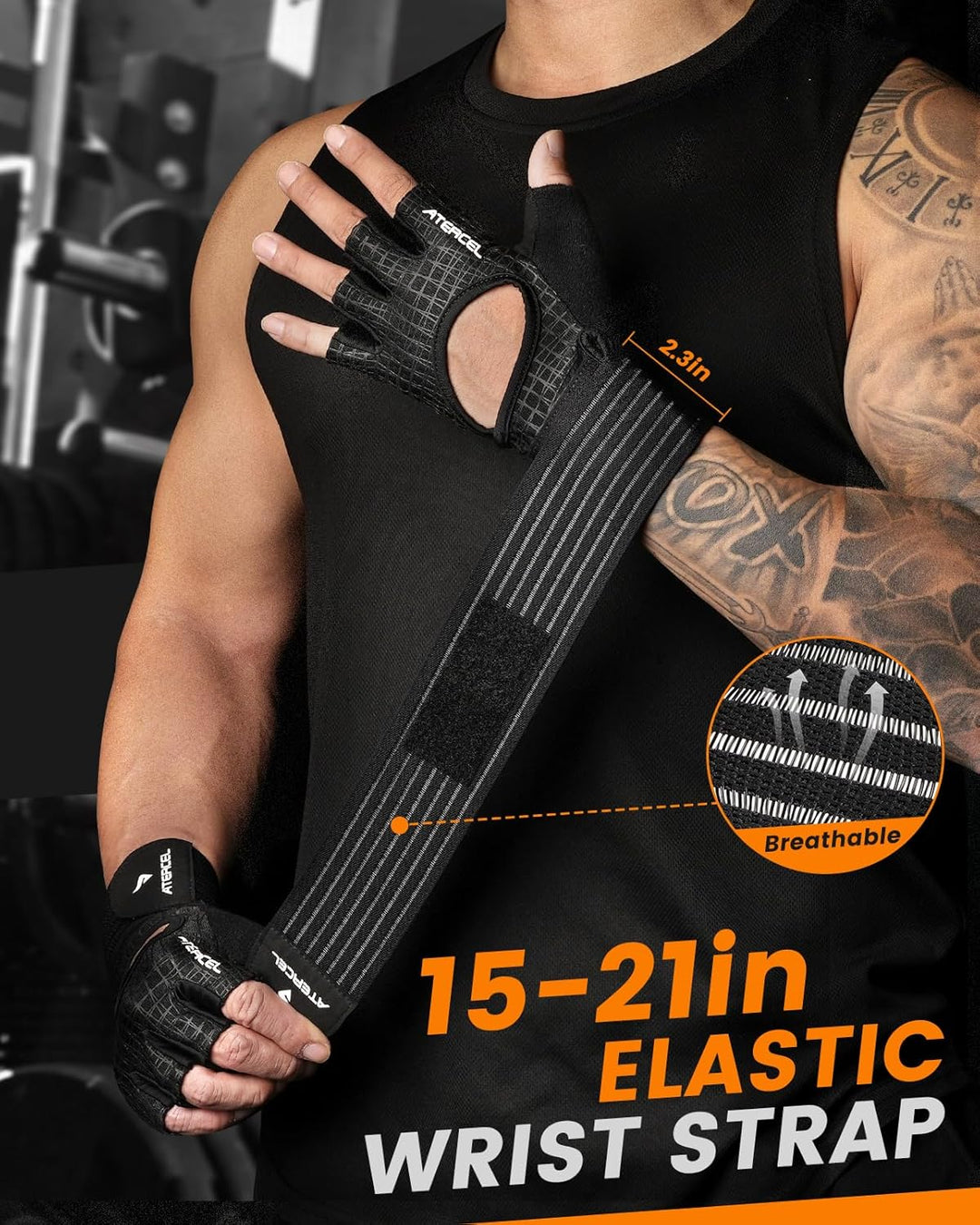 ATERCEL Fitness Handschuhe Herren Damen, Trainingshandschuhe Krafttraining Handgelenkband Handschuhe