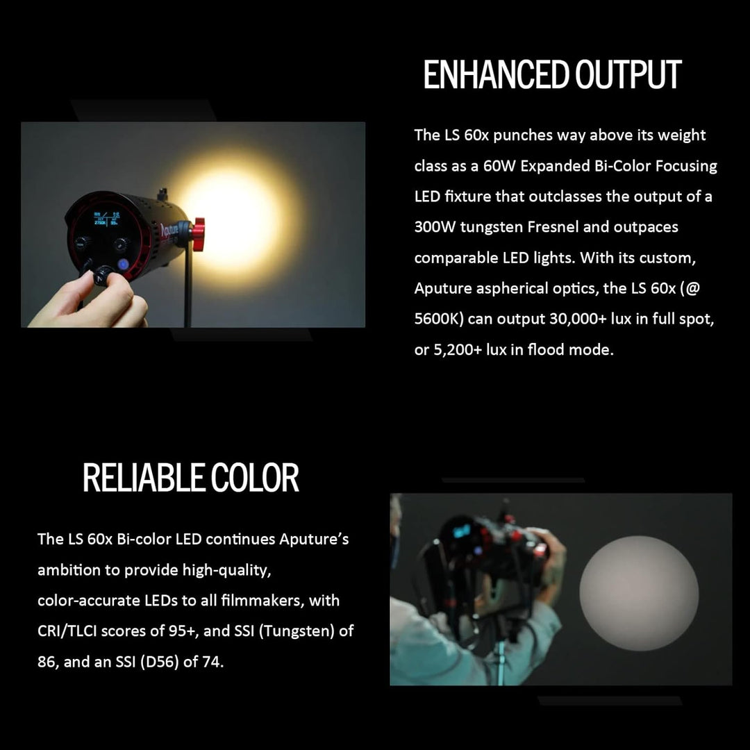 Aputure LS 60x LED Video Licht 60W Bi-Farbe 2700~6500K Unterstützt App Steuerung Integrierte Beleuch
