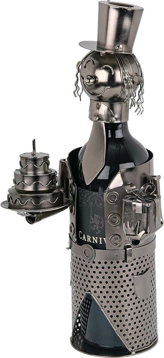 BRUBAKER Flaschenhalter Geburtstag Metall Skulptur Geschenk