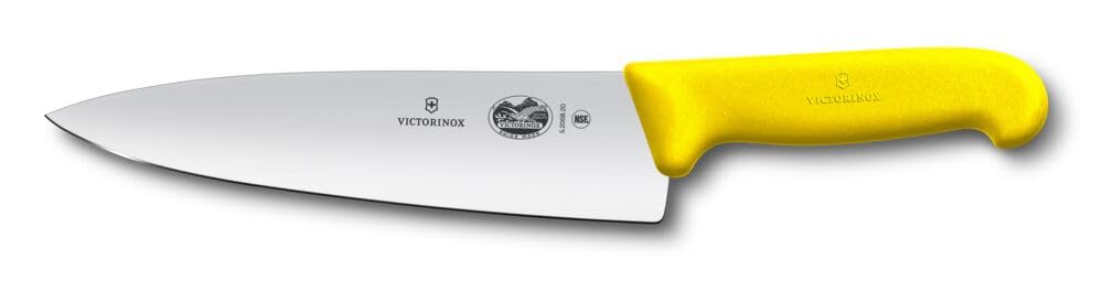 Victorinox Fibrox Kochmesser, Breites Universalmesser für Fleisch, Fisch, Gemüse und Kräuter, 20 cm,