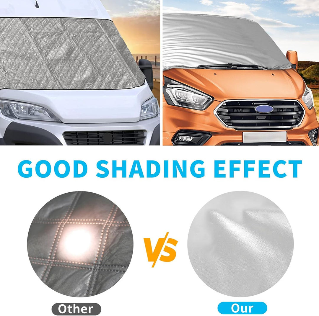 Externe Thermo Scheibenabdeckung passend für Transit Custom 2012-2024, Luxus Silber Wrap Windschutzs