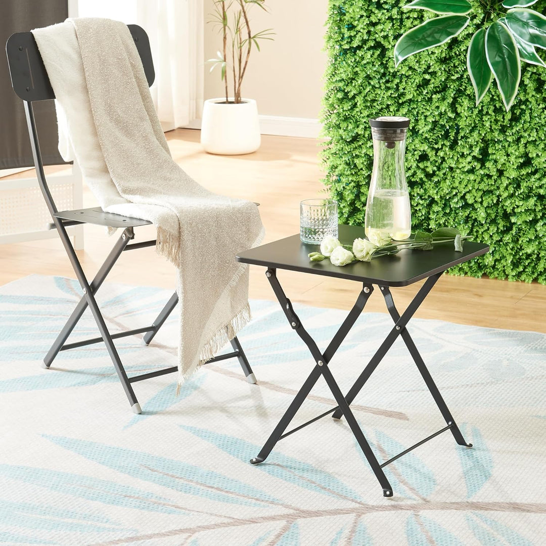 [en.casa] Campingtisch Vegårshei Klapptisch Gartentisch Stahl klappbar quadratisch Outdoor-Tisch fal