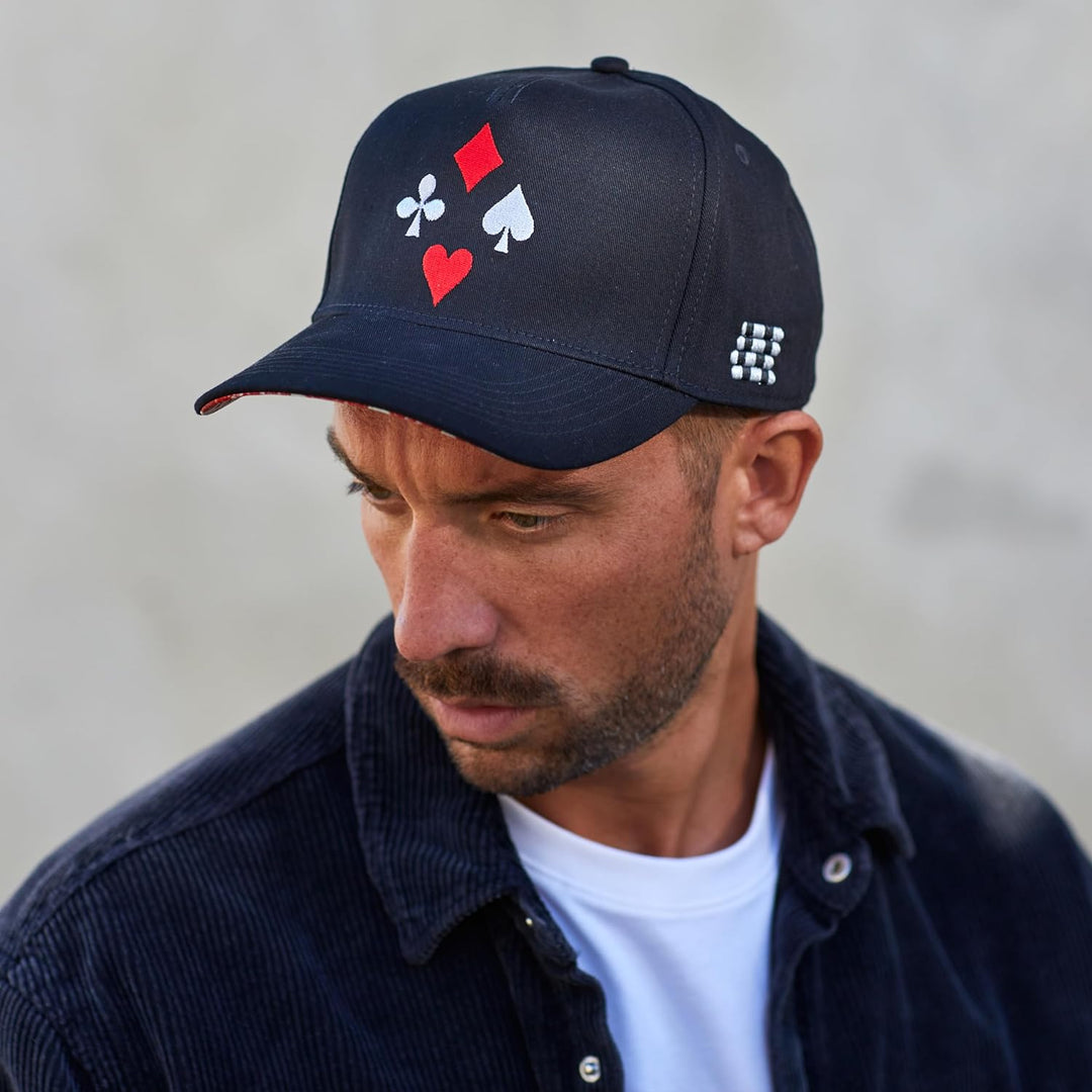 Cadency® Baseball Cap Poker, Schwarz, Unisex, Grössenverstellbar