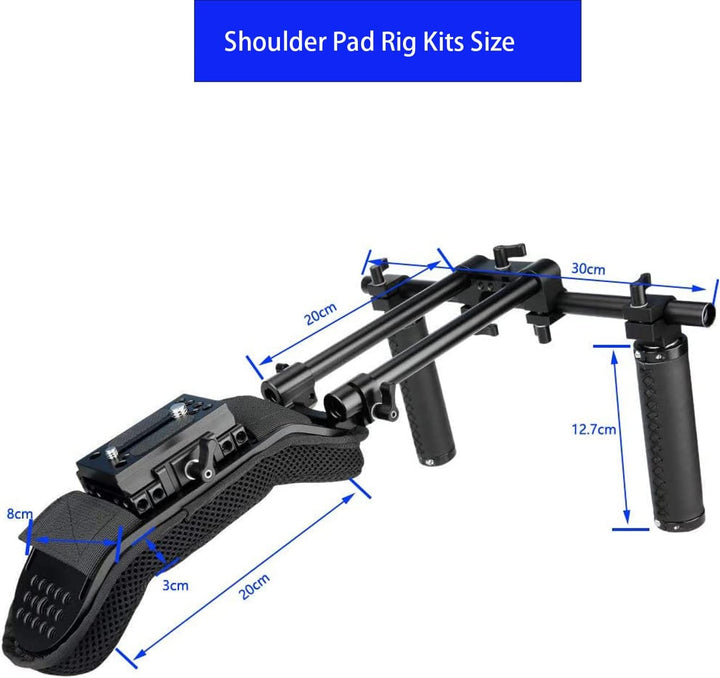 NICEYRIG 15mm Schulterpolster Rig Trägersystem mit QR Grundplatte Montage Lederhandgriffen für DSLR