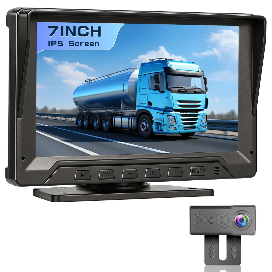 Hikity 7" Digital Rückfahrkamera Kit, 170° Weitwinkel Wasserdicht IP68 Radarerkennung & Nachtsicht,