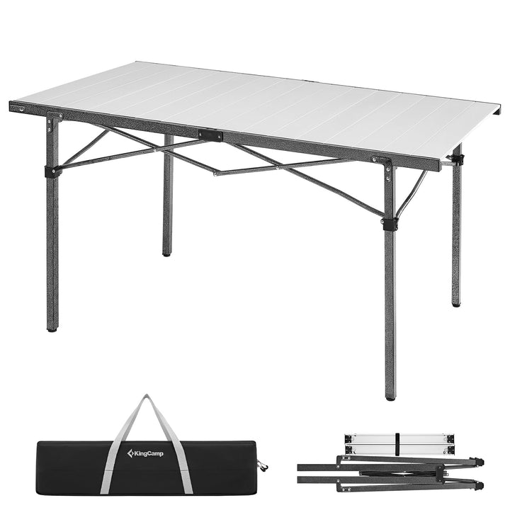 KingCamp Campingtisch Klapptisch Gartentisch Leichtgewicht für 4-6 Personen Silver, Silver