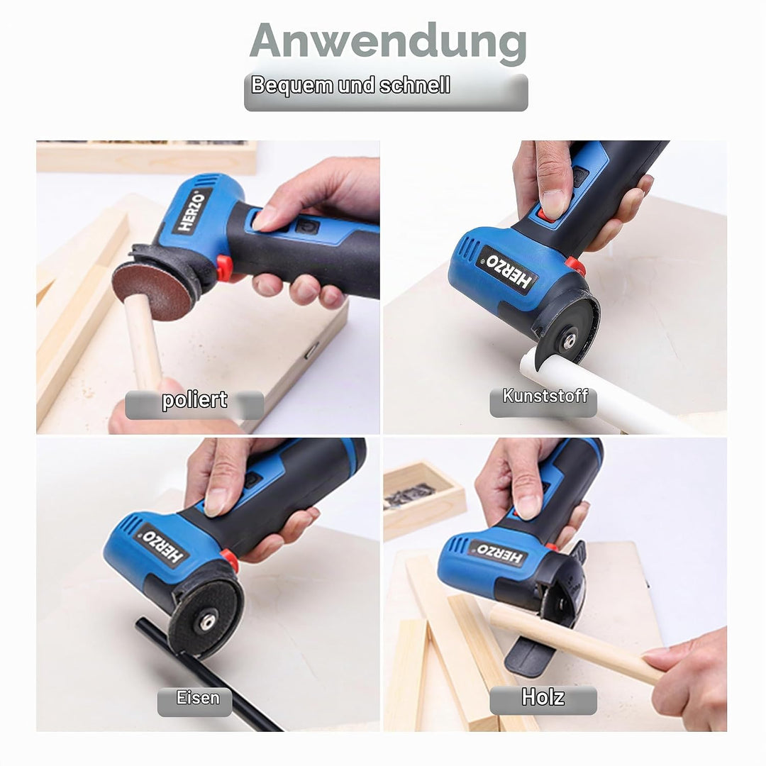 HERZO Trennscheibe 50mm, Trennen Schleifen Polieren Multi Material, 10mm Bohrung, Zubehör-Set für Mi