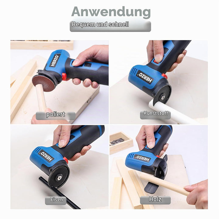 HERZO Trennscheibe 50mm, Trennen Schleifen Polieren Multi Material, 10mm Bohrung, Zubehör-Set für Mi