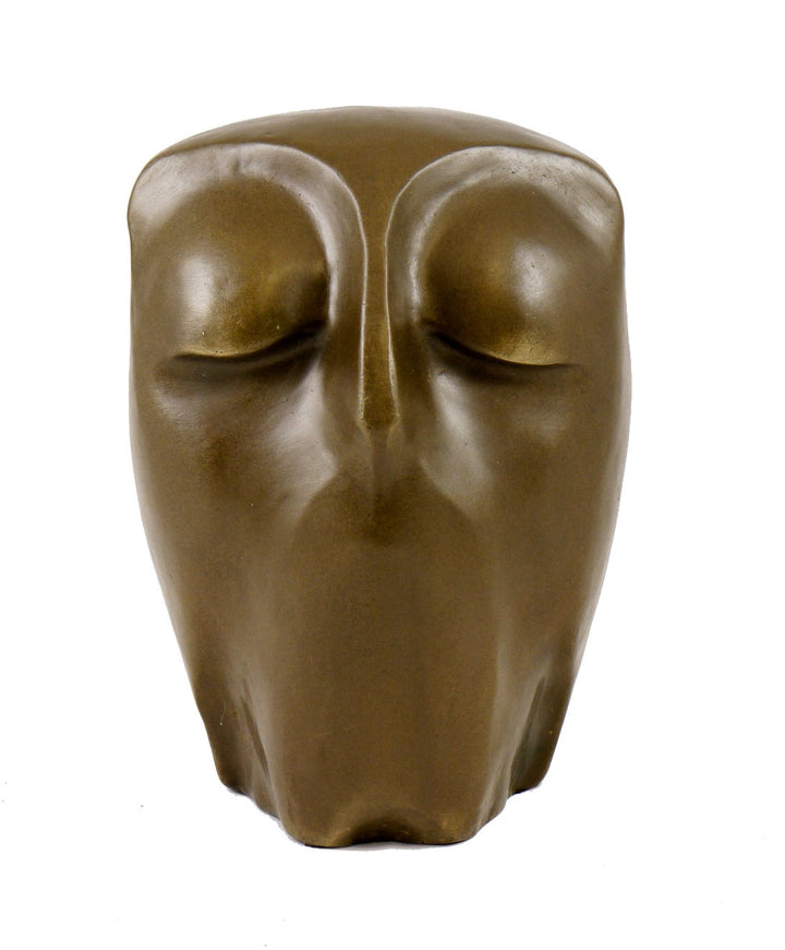 Moderne Kunst - Bronzeskulptur - Ruhende Eule - signiert von Milo - Eulen Skulptur - Bronzefigur Eul