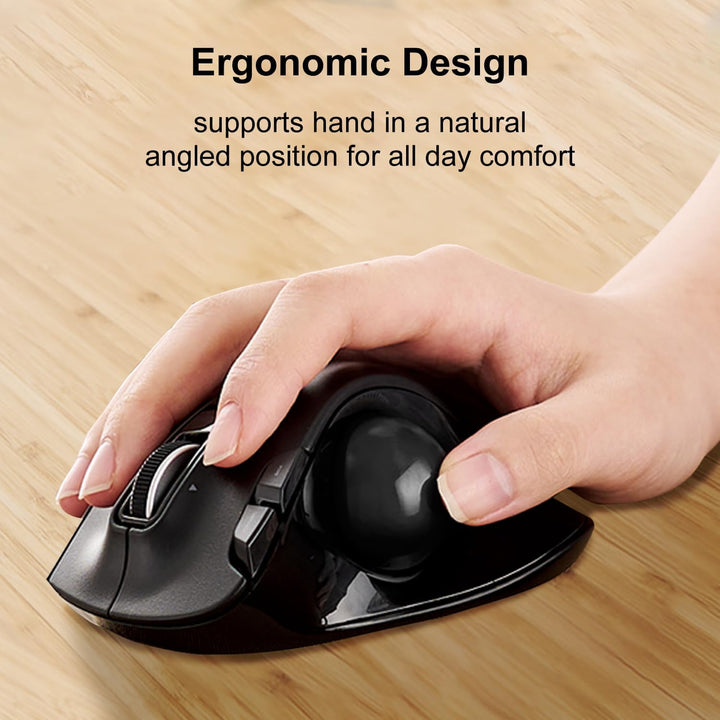 ELECOM M-XT3DRBK Wireless Trackball Mouse, 6-Button with Smooth Tracking Function, Video Gaming Sens